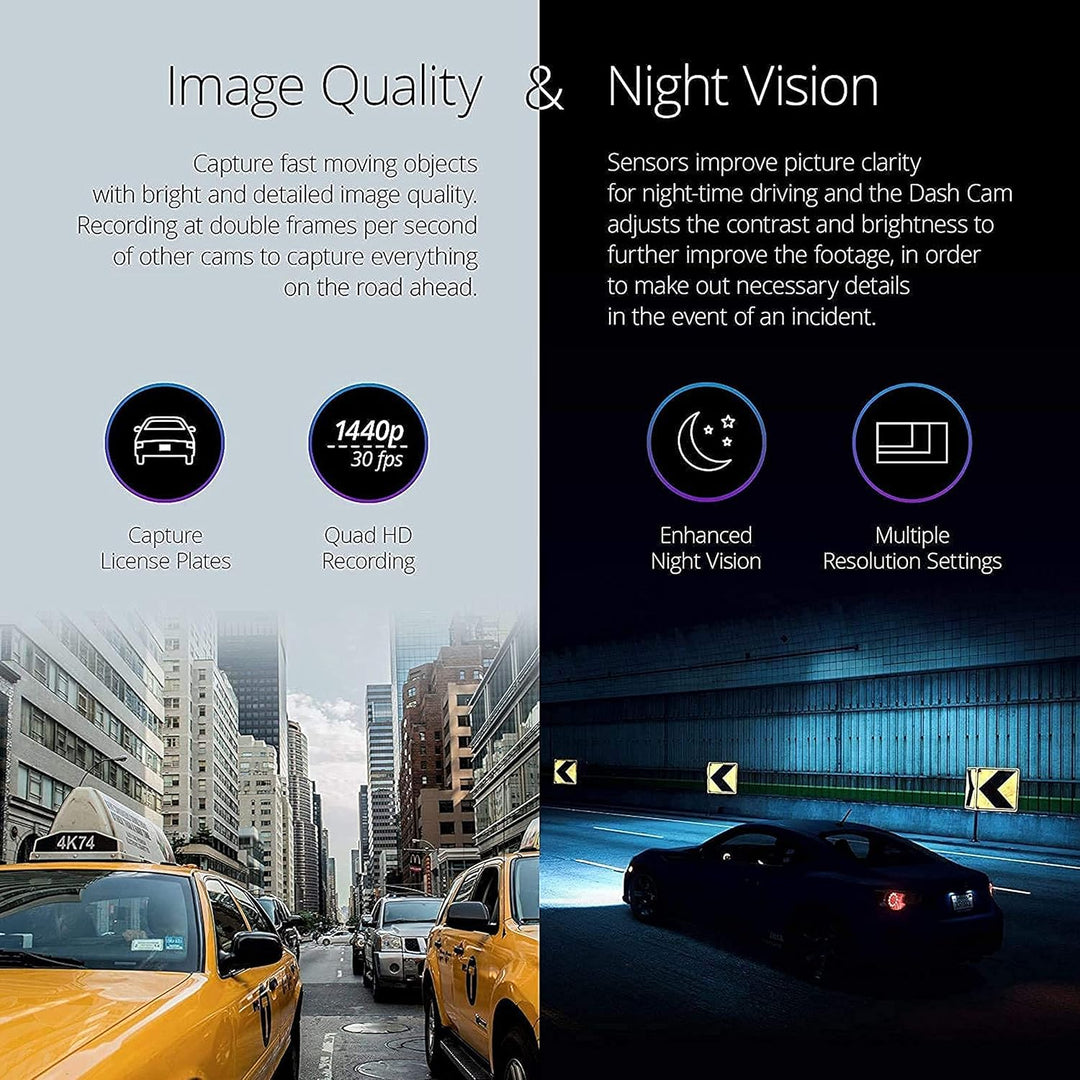Nextbase 422GW Dashcam Auto Vorne Hinten - 280° / 360 Weitwinkel, 1440P/30fps HD WiFi 10Hz GPS Bluet
