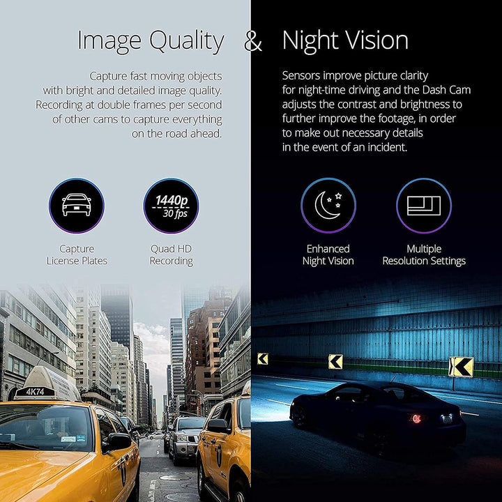 Nextbase 422GW Dashcam Auto Vorne Hinten - 280° / 360 Weitwinkel, 1440P/30fps HD WiFi 10Hz GPS Bluet