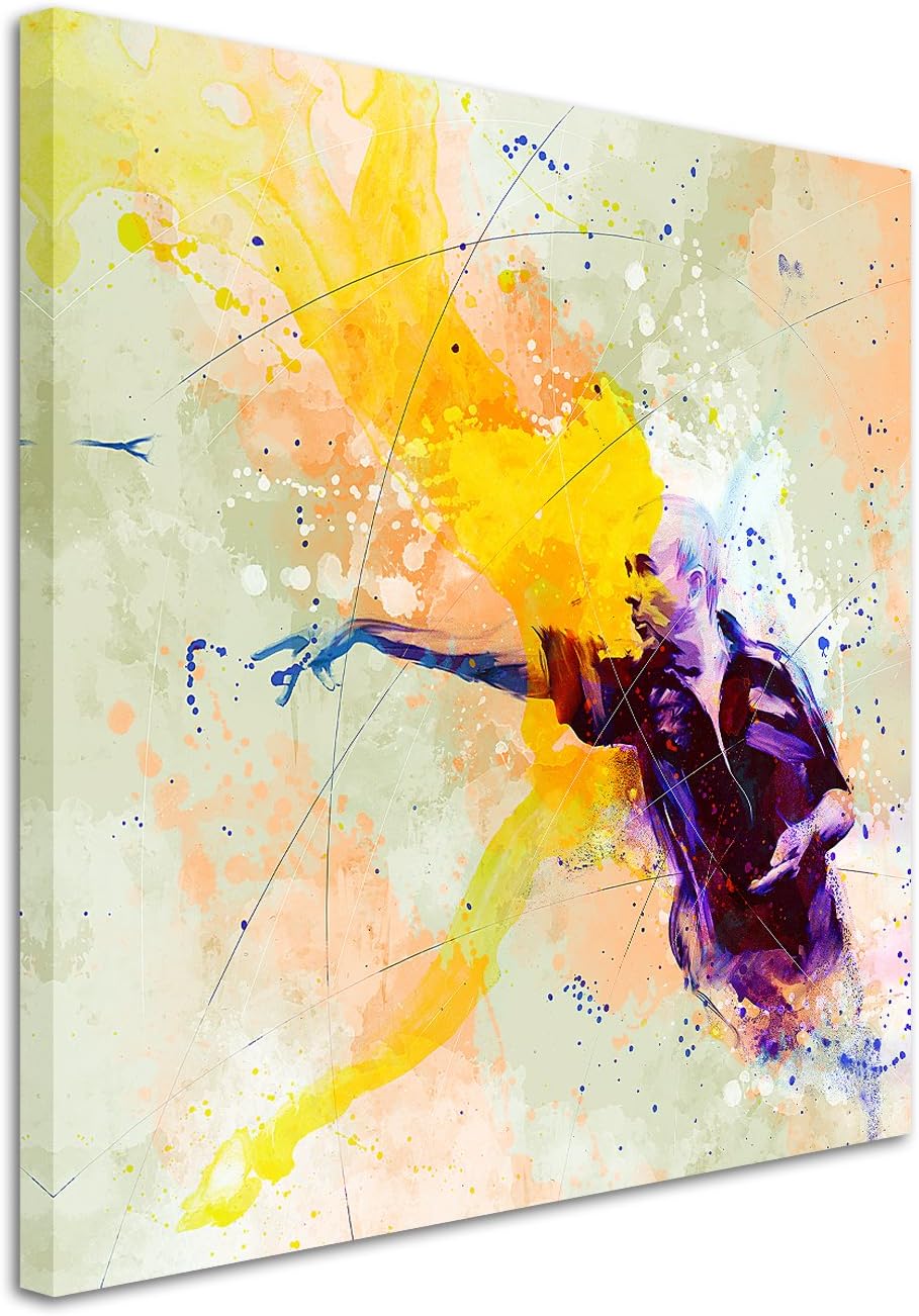 Dart 60x60cm Wandbild SPORTBILD Aquarell Art tolle Farben von Paul Sinus