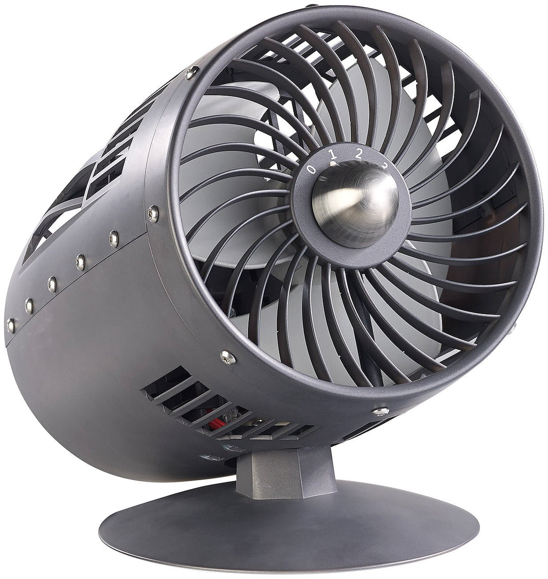 Sichler Haushaltsgeräte Retro Ventilator leise: Designer-Objekt: Tischventilator im Turbinen-Look, Ø