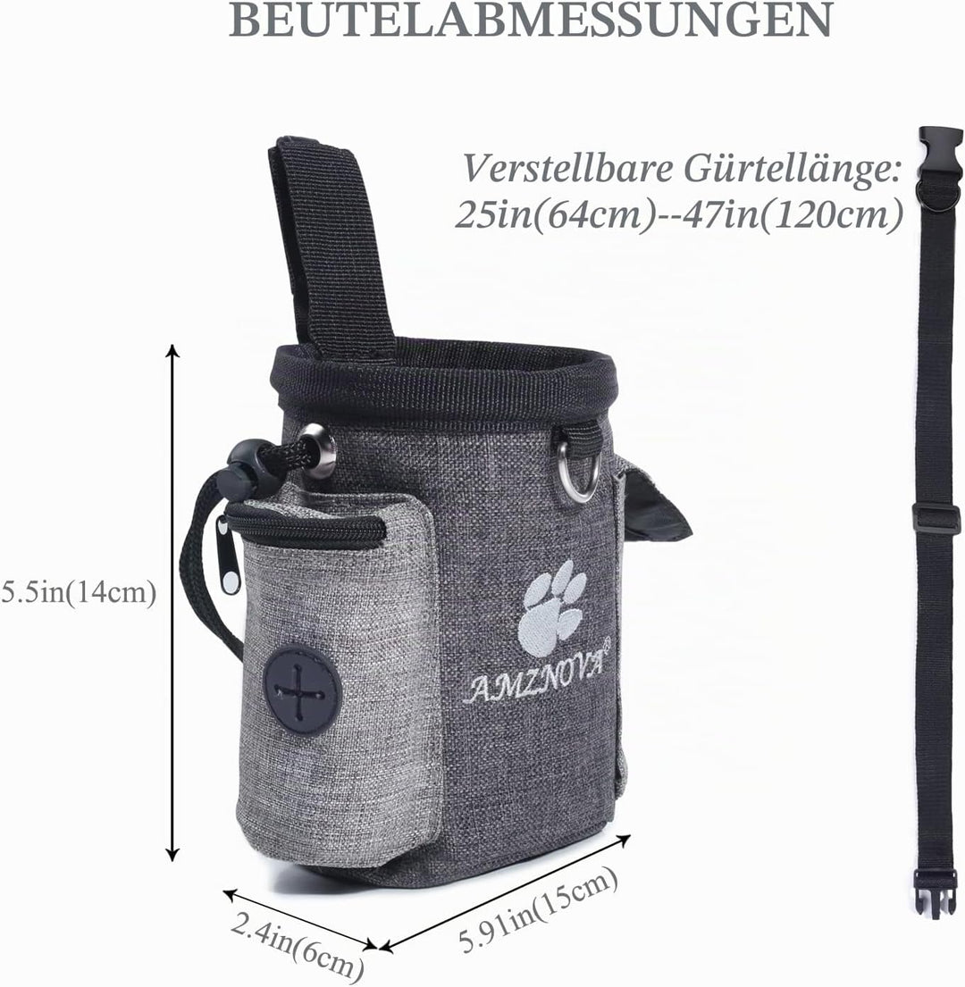 AMZNOVA Futterbeutel Hund Treatnow Leckerlitasche für Hunde, Futterbeutel Hundetraining für Training