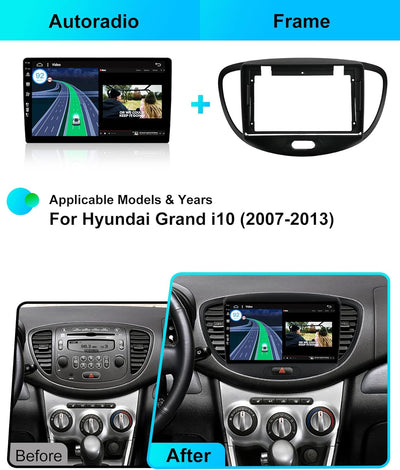 JOYX Android 12 IPS Autoradio Passt für Hyundai I10 (2007-2013) - Eingebautes Kabellos CarPlay Andro