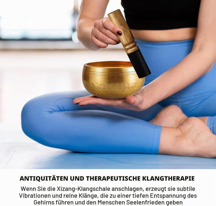 Tibetische Klangschale - Meditationsklangschale,Tibetisches Klangschalen Set,Klangschale Set mit 7-F