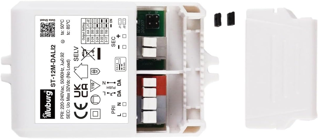 illuburg LED Trafo Dimmbar Dali Push 350mA - 700mA Ausgang Einstellbar 12W Flickerfree LED Netzteil