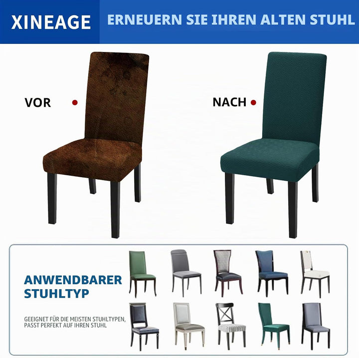 XINEAGE Stuhlhussen 4er Set, Stretch Stuhlhussen für Esszimmerstühle, Universale Stuhlhussen Waschba