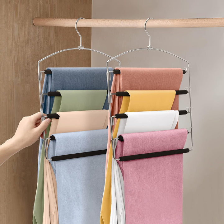 Housolution 35 cm Platzsparend Hosenbügel, 2 Stück Metall Hosenbügel | Kleiderbügel mit Rutschfester