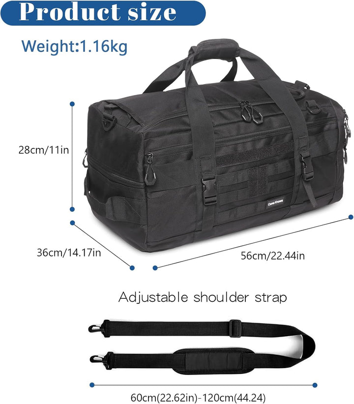Sporttasche Herren 55L Reisetasche Damen mit Schuhfach Nassfach Wasserdicht Weekender Travel Gym Bag