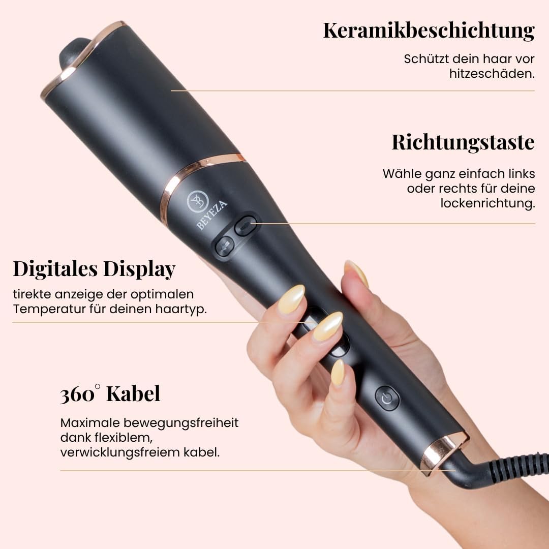 Automatischer Lockenstab 5-in-1, Keramisch Ionisch, 2 Lockenrichtungen, 6 Temperaturstufen, Alle Haa