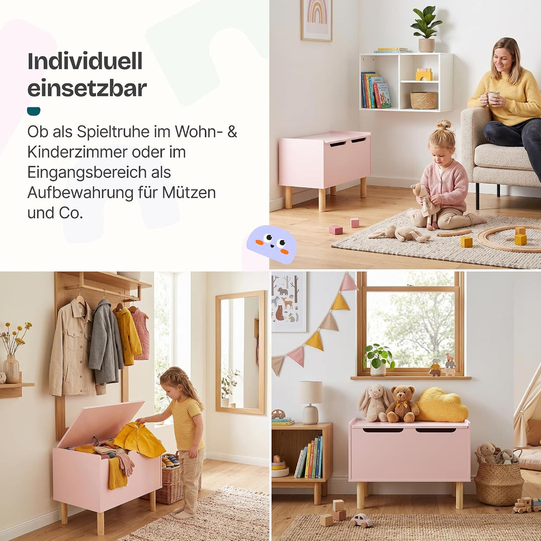 [en.casa] Spielzeugkiste mit Deckel Virer Kuscheltier Aufbewahrung Kinderzimmer Truhe Spielzeugbox 6