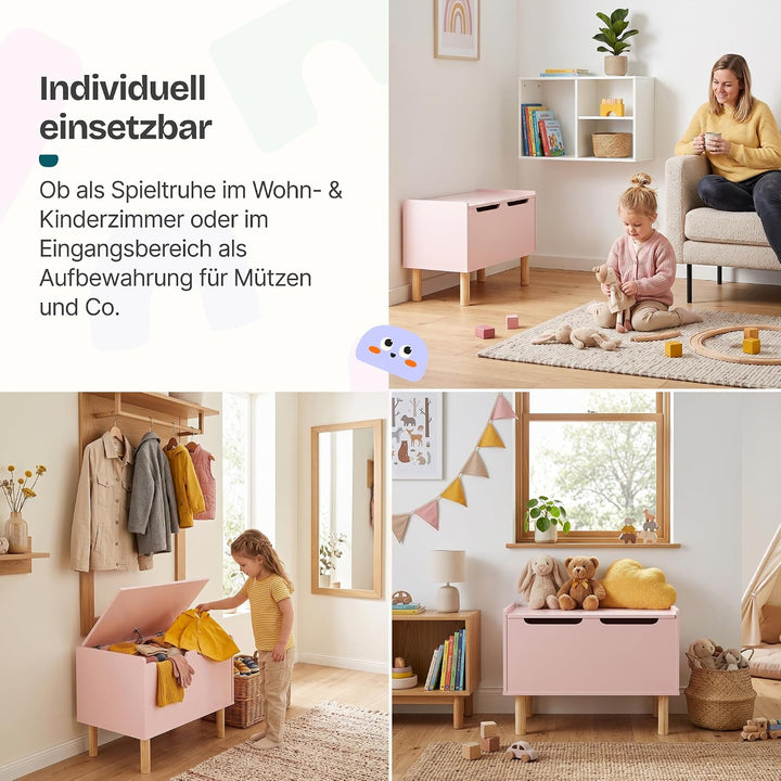 [en.casa] Spielzeugkiste mit Deckel Virer Kuscheltier Aufbewahrung Kinderzimmer Truhe Spielzeugbox 6