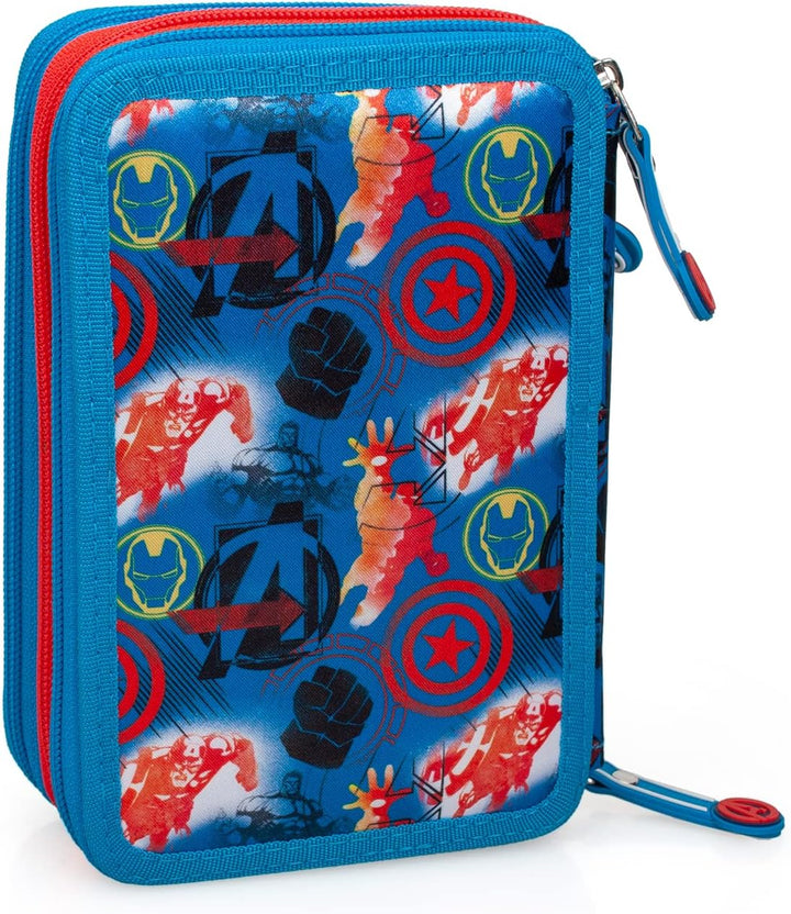 Ragusa-Trade Avengers Hulk Captain America Iron Man Thor, 3-Fach Federtasche Federmappe, 44 TLG. gef