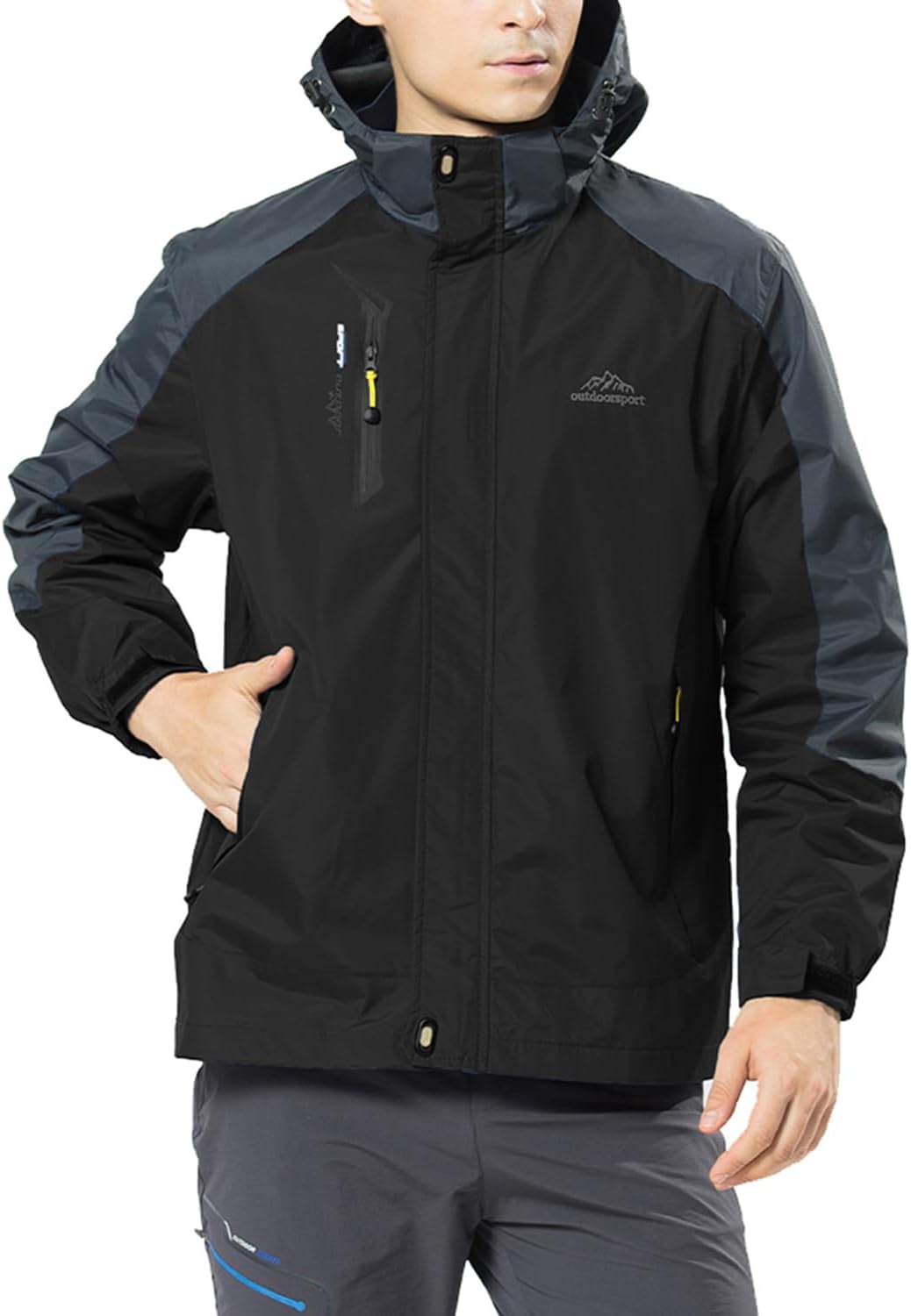 YSENTO Herren Regenjacke wasserdichte Outdoor Atmungsaktive Wandern Funktionelle Softshell Winddicht