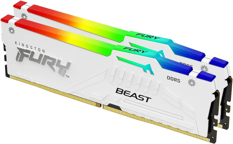 Kingston Fury Beast Weiss RGB XMP 32GB 6000MT/s DDR5 CL40 DIMM Desktop Gaming Speicher kit mit 2 - K