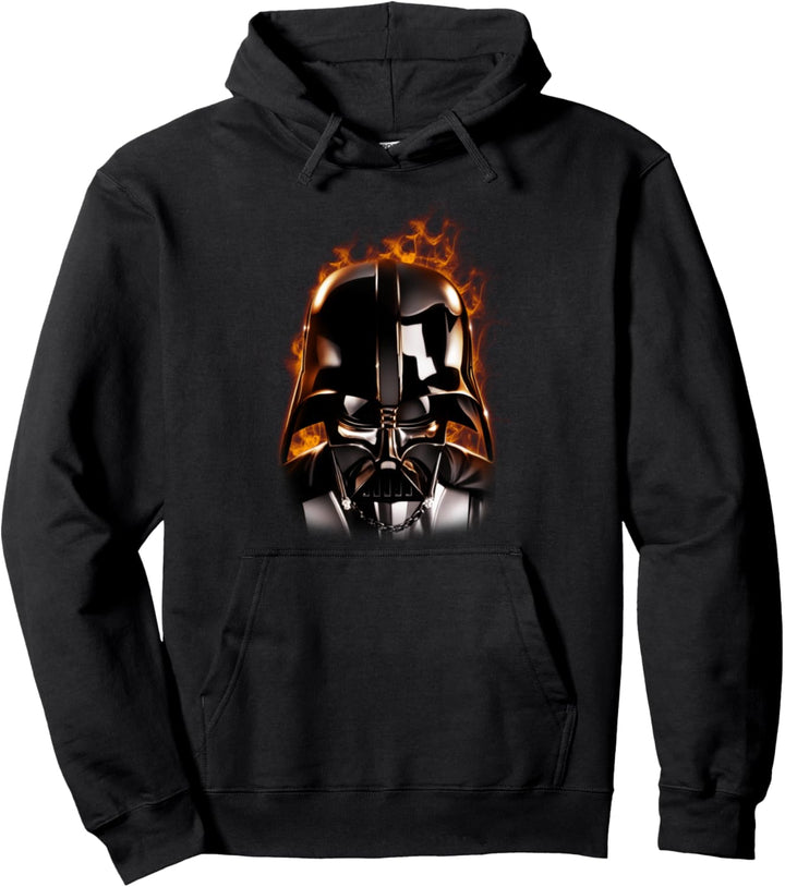 Star Wars Darth Vader On Fire Face Portrait Pullover Hoodie