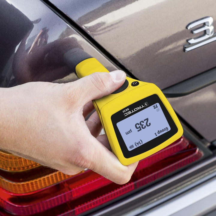 TROTEC Lackmessgerät BB30 – Lackschichten Messgerät für Auto – Messbereich 0 µm bis 2.000 µm, Speich