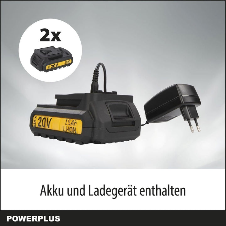 Powerplus Akku Schrauber & Bohrer POWX00435 - Akku-Schraubendreher und Akkubohrer, 20 V, inkl. 2 x 1