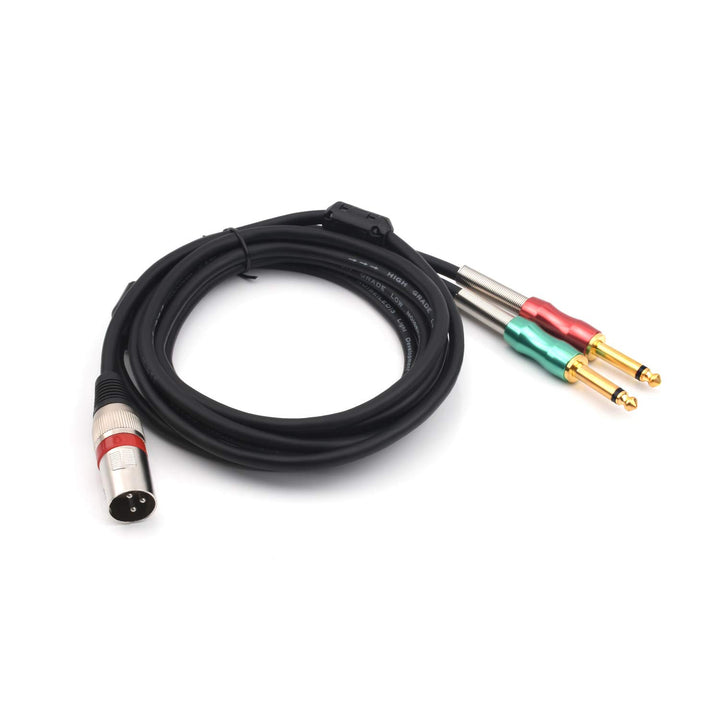 SiYear XLR auf Dual 6,35mm 1/4" TS Y Splitter Kabel, Doppel 6,35mm Mono Male (1/4 Zoll) auf XLR 3Pin
