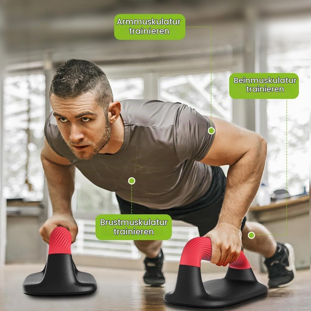 Kipika Liegestützgriffe für Zuhause – Push-Up Bars mit Anti-Rutsch-Unterseite,Soft Handles,Set of 2