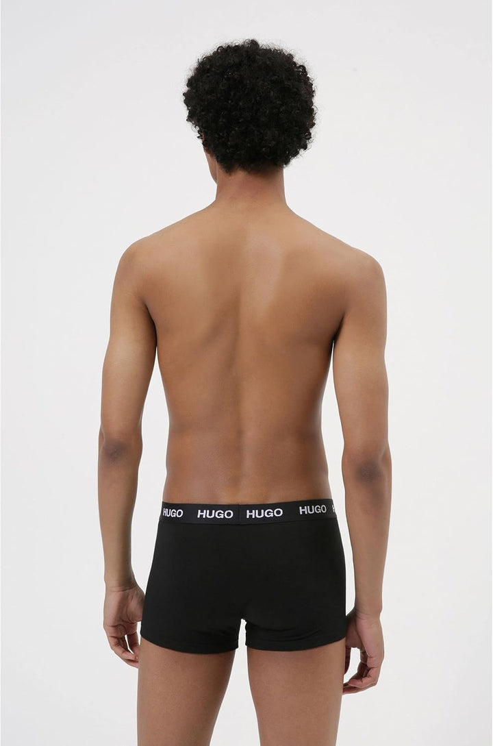 HUGO Herren Trunk Triplet Pack Dreier-Pack eng anliegende Boxershorts aus Stretch-Baumwolle mit kurz
