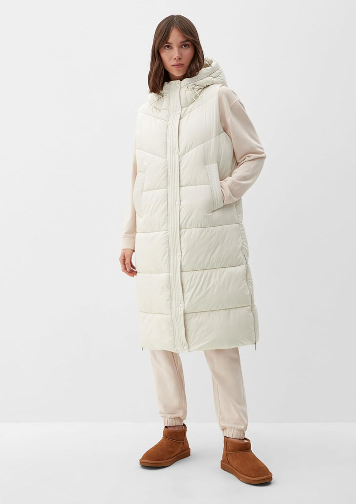 s.Oliver Steppweste mit Kapuze 36 creme 0330, 36 creme 0330