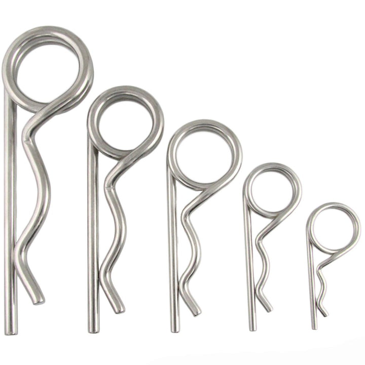Federstecker doppelt 4,5 x 97 mm - (5 Stück) - Stecker / Splint - aus Edelstahl A4 | BOOTSTEILE BRAU