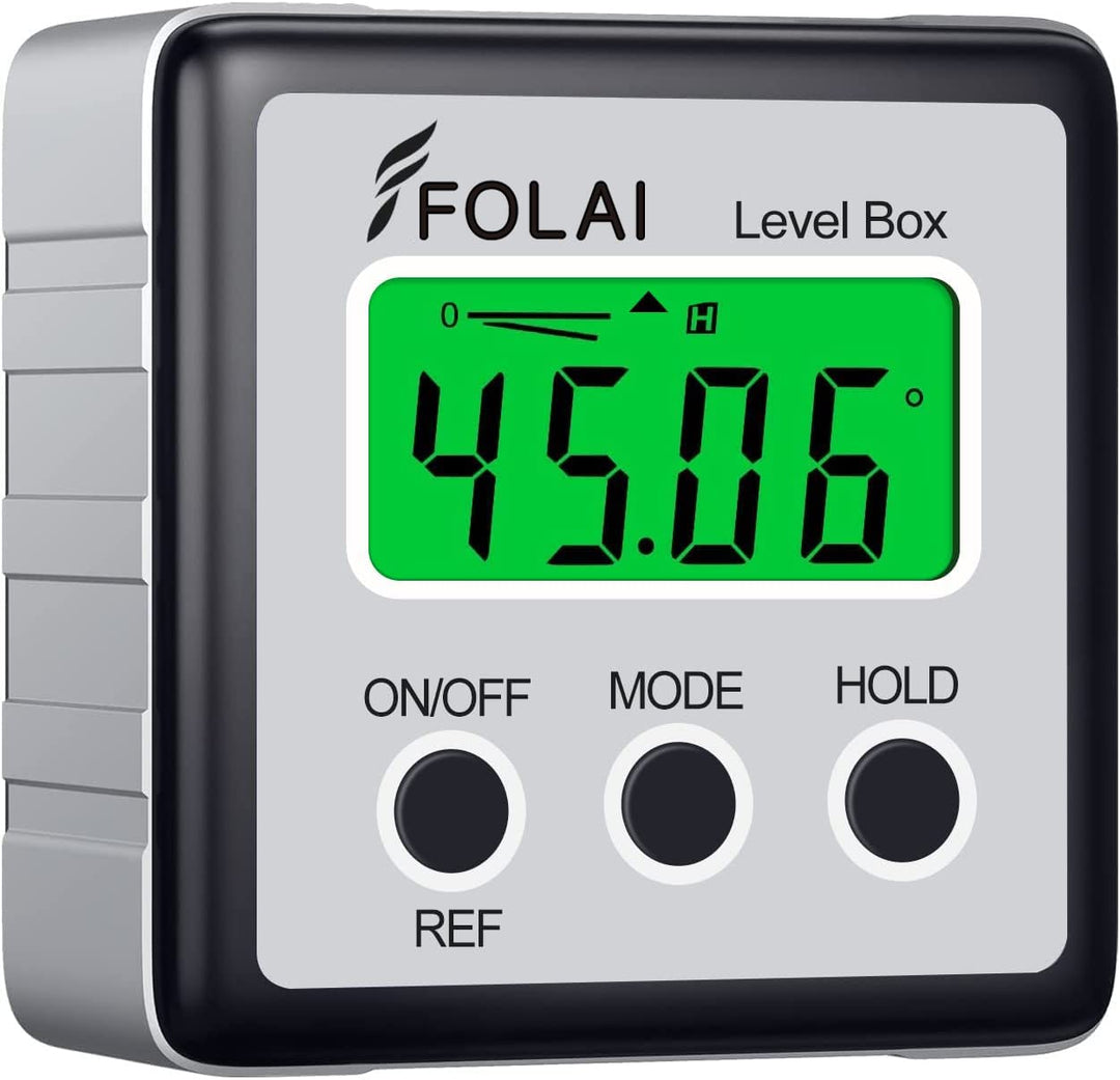 FOLAI Digitaler LCD Winkelmesser Neigungsmesser Inklinometer Wasserdicht Bevel Box Winkelmessgerät M