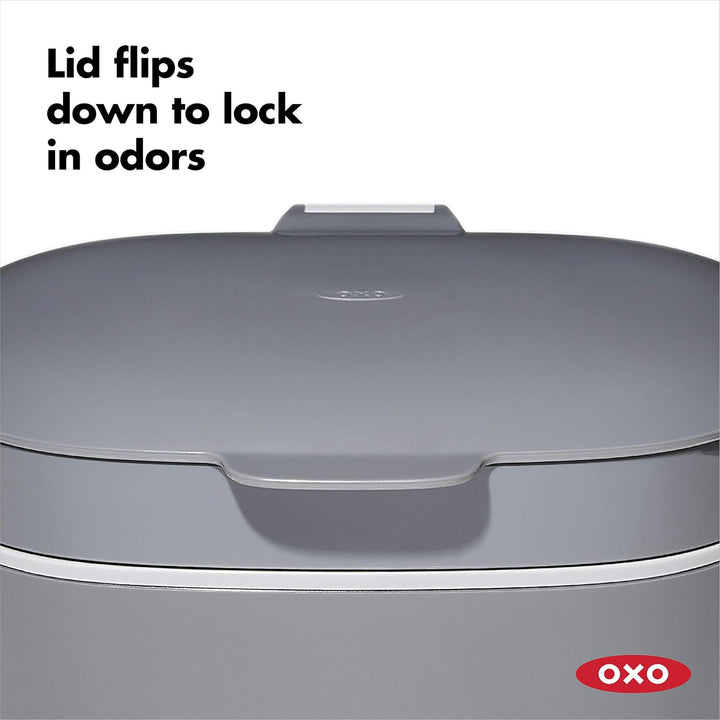 OXO Good Grips Komposteimer anthrazit – geruchsdichter Biomülleimer für die Küche – 6,6 l 6.6L Grau,