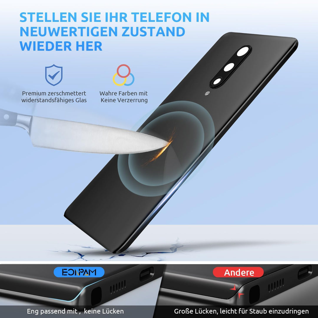 Eonpam Akkudeckel für OnePlus 8 Rückseite Glas Original Backcover Back Glas Ersatz Reparatur Set mit