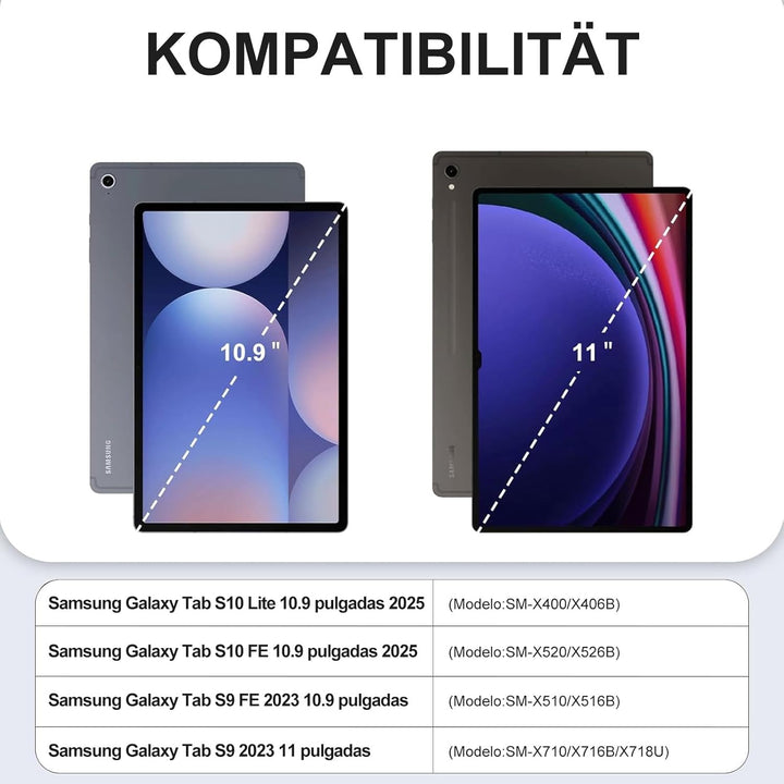 Hülle Mit Tastatur Für Samsung Galaxy Tab S10 Lite/S10 FE/S9 FE 10.9" & S9 11", Hülle Tastatur mit S