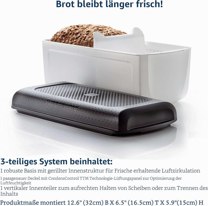 Tupperware Brotbehälter und Brotkasten für Brot, Gebäck, Bagels und mehr, CondensControl - Feuchtigk