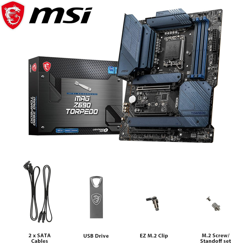 MSI MAG Z690 TORPEDO Gaming Mainboard ATX, unterstützt Intel Prozessoren der 12. Generation, LGA 170