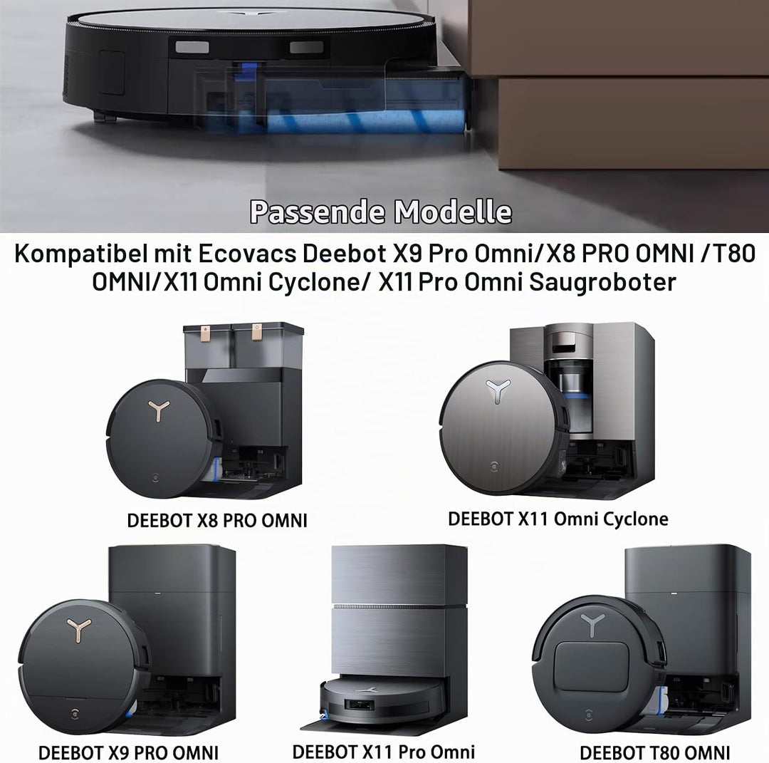4 Stück Waschbare Mopp Walze aus hochdichtem Nylon Mopp Reinigungswalze 2.0 für DEEBOT X9 PRO Omni/X