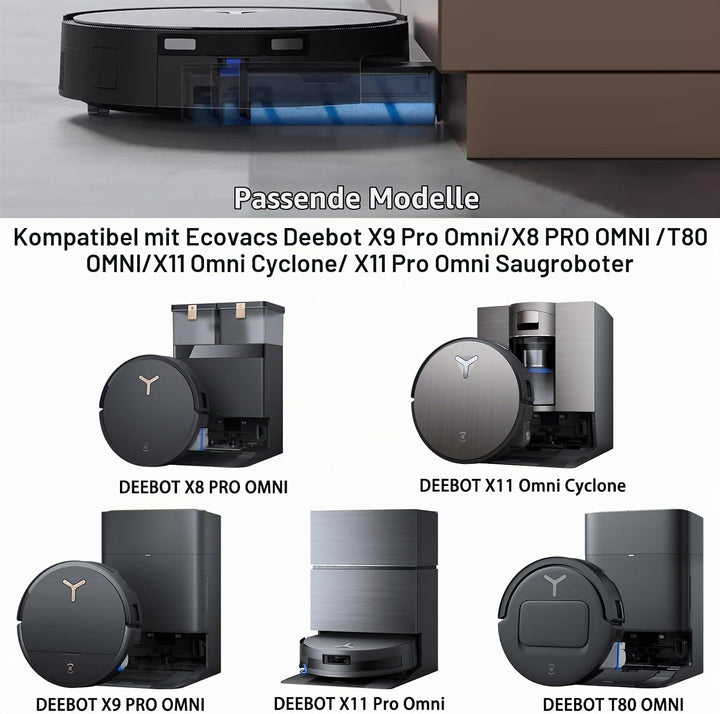 4 Stück Waschbare Mopp Walze aus hochdichtem Nylon Mopp Reinigungswalze 2.0 für DEEBOT X9 PRO Omni/X