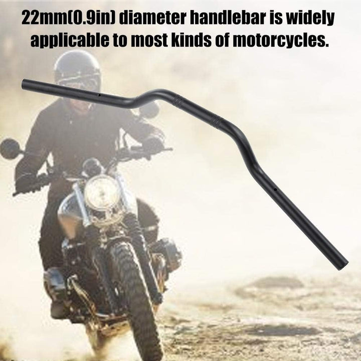 KIMISS Lenker für Motorrad,22 mm Universaler Motorradlenker aus Stahl+ CNC-Behandlung Schwarz, Schwa