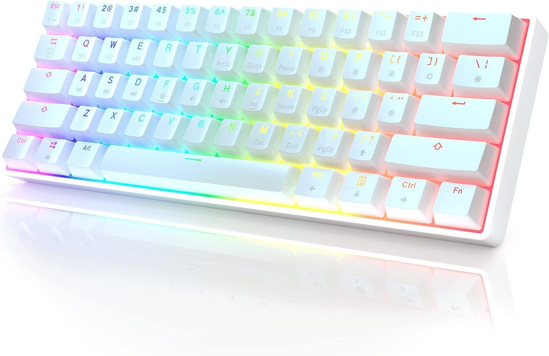 HK Gaming GK61 mechanische 60 Prozent Tastatur | 61 programmierbare Tasten mit RGB Beleuchtung | Kom