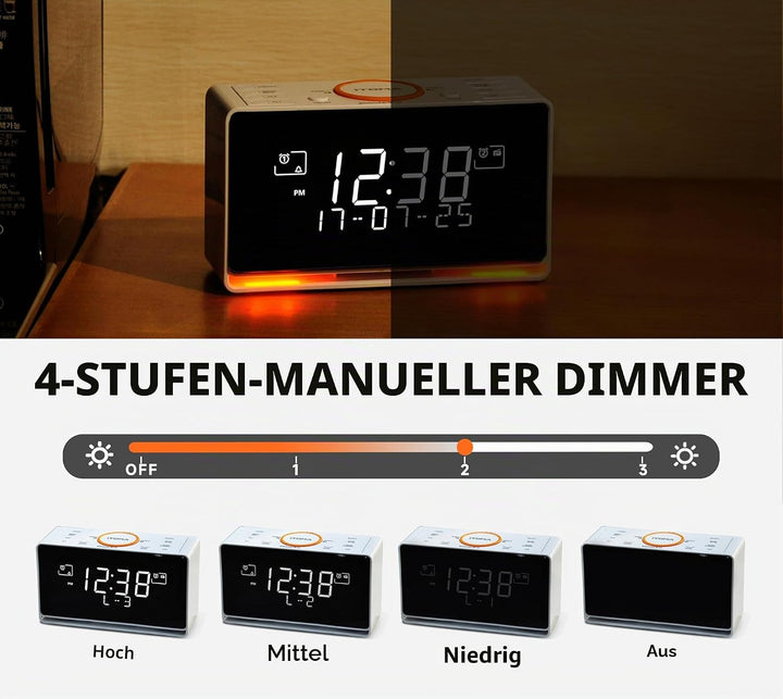 iTOMA DAB Radiowecker (DAB, UKW, Uhrenradio, Wecker mit Zwei einstellbaren Weckzeiten, Snooze-Funkti