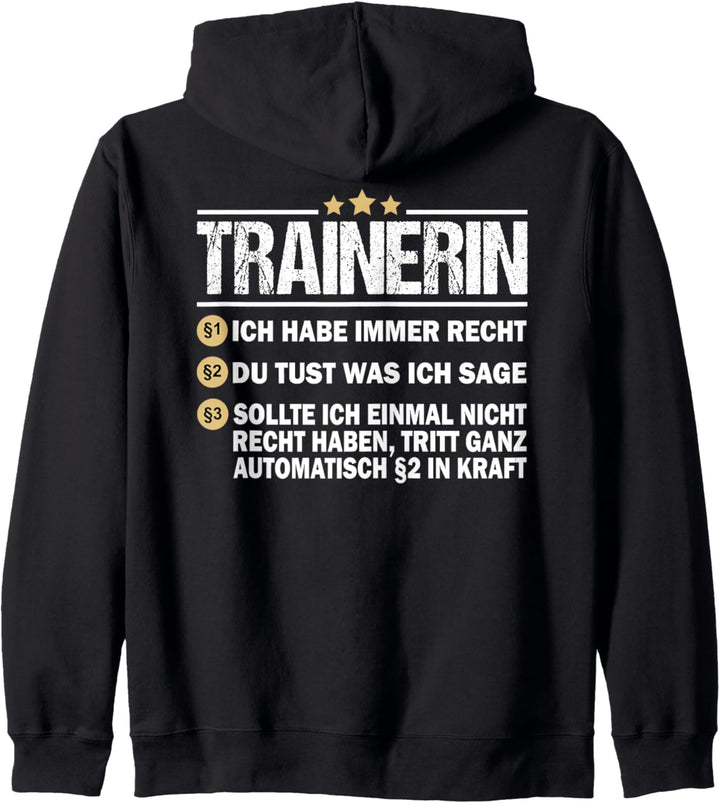 Ich Bin Trainerin Ich Habe Immer Recht Volleyball Korbball Kapuzenjacke