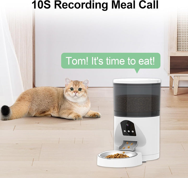 ANTELA Futterautomat für Katzen Hunde 6L mit Video 3MP, 2,4GHz WLAN Futterspender, App-Steuerung, Re