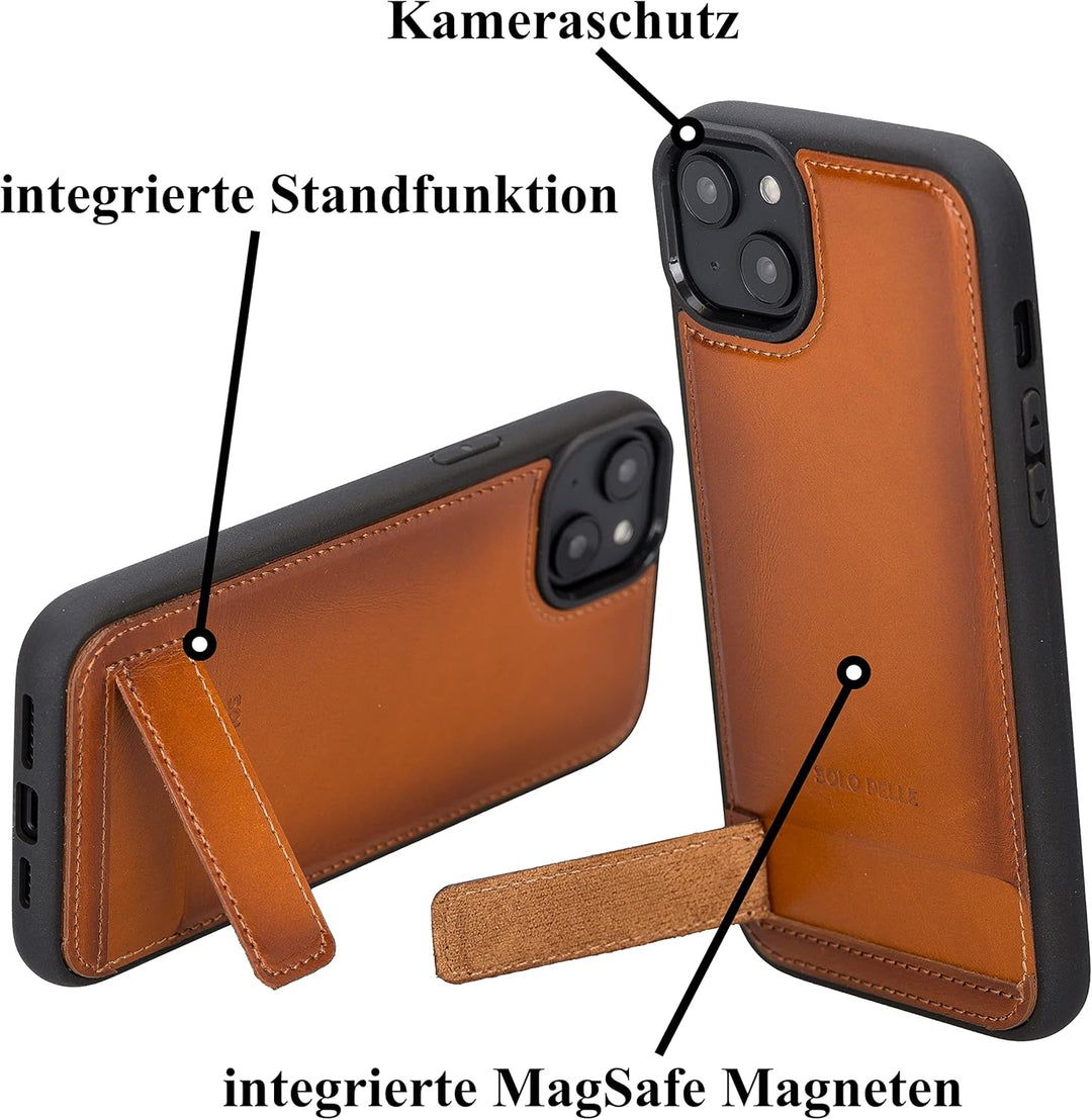 Solo Pelle Lederhülle für das iPhone 14 Pro Max in 6.7 Zoll Case Leder Hülle Ledertasche Backcover a