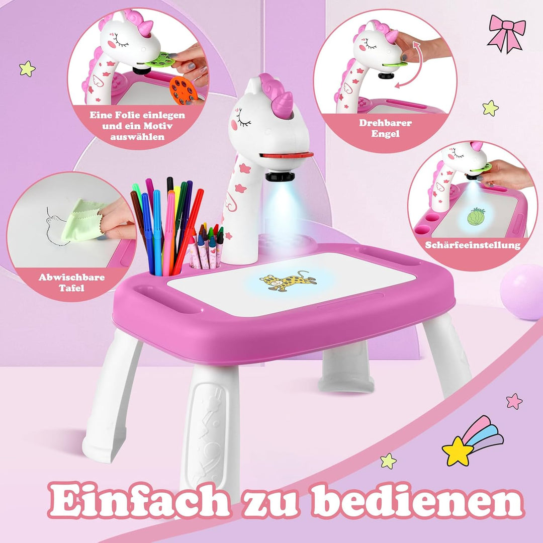 Mädchen Spielzeug Geschenk Kinderzeichenprojektor mit 72 Mustern Kinderprojektor mit Zeichensätze Ei
