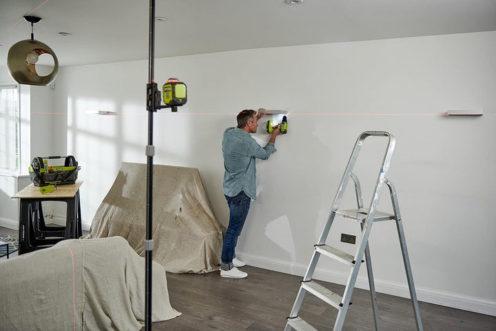 RYOBI batteriebetriebener 360˚ Laser RB360RLL (20 m, Selbstnivellierung 4°, Laserwellenlänge 635nm±