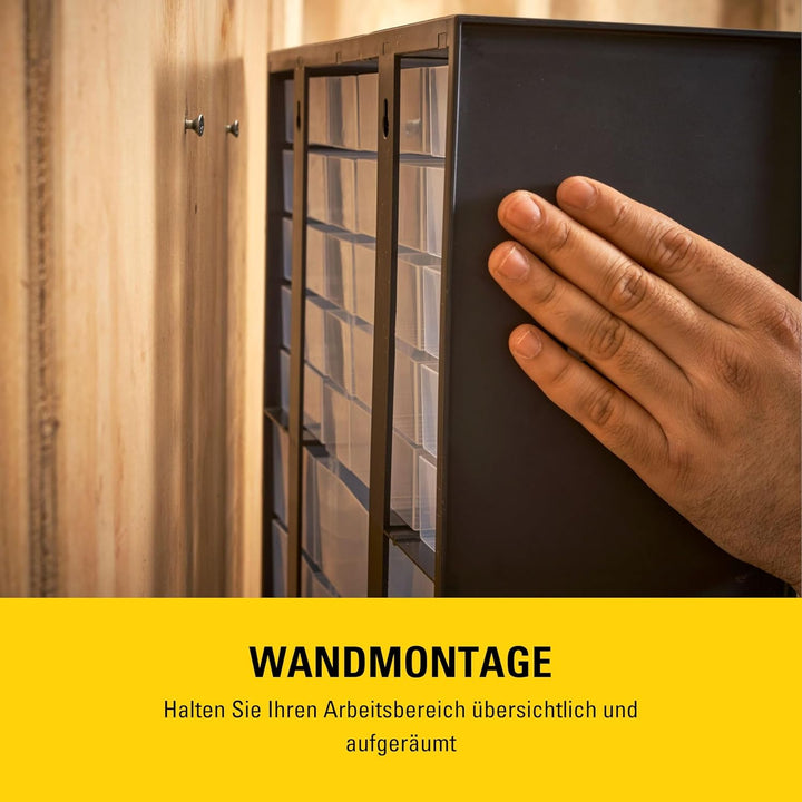 Stanley Aufbewahrungsbox (mit 39 Schubfächern, Masse 36.5 x 43.5 x 15.5 cm, geeignet für Wandmontage