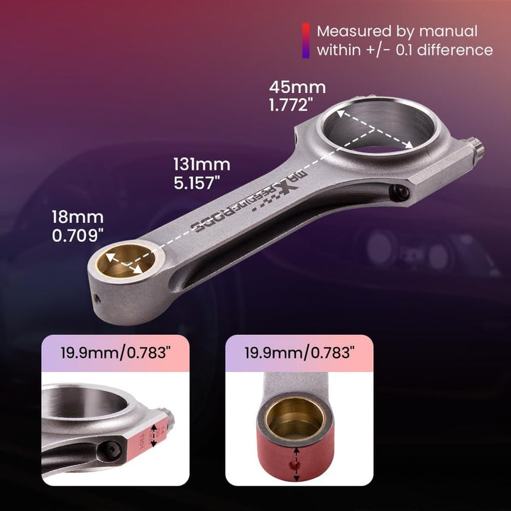 maXpeedingrods H-Schaft Pleuelstangen 4G15 131mm