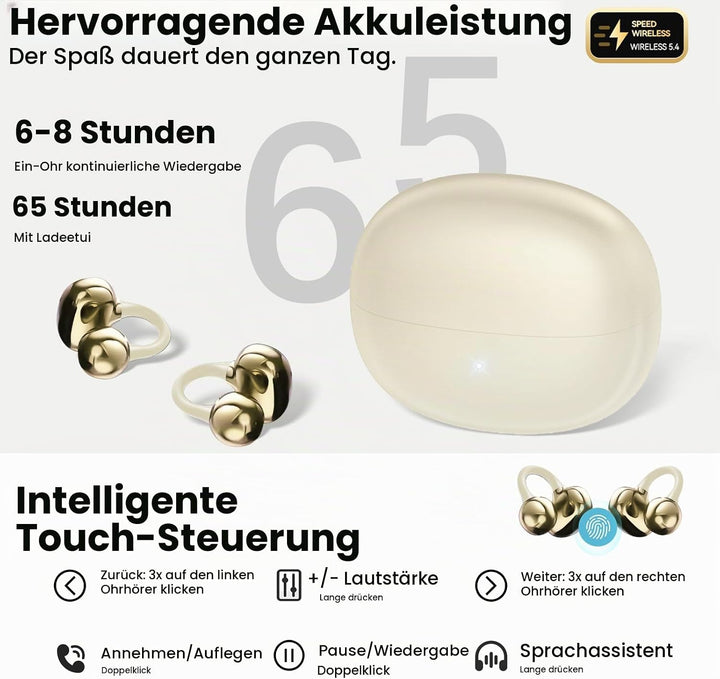 Kabellose Bluetooth-Kopfhörer, Sport-Kopfhörer, Bluetooth 5.4, 8 Stunden Akkulaufzeit, leicht und st