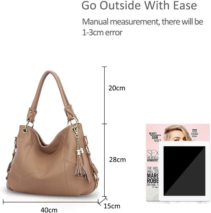 NICOLE & DORIS Damen handtasche Umhängetasche mit grosser Kapazität Weiche Ledertasche shopper Neue