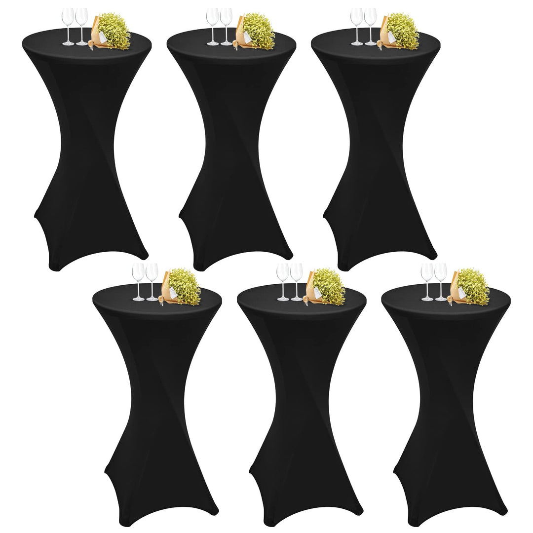 6 Stück Schwarz Stehtisch Hussen Stehtische, Stehtischhusse für Ø 60-65 cm Stehtische und Bistrotisc