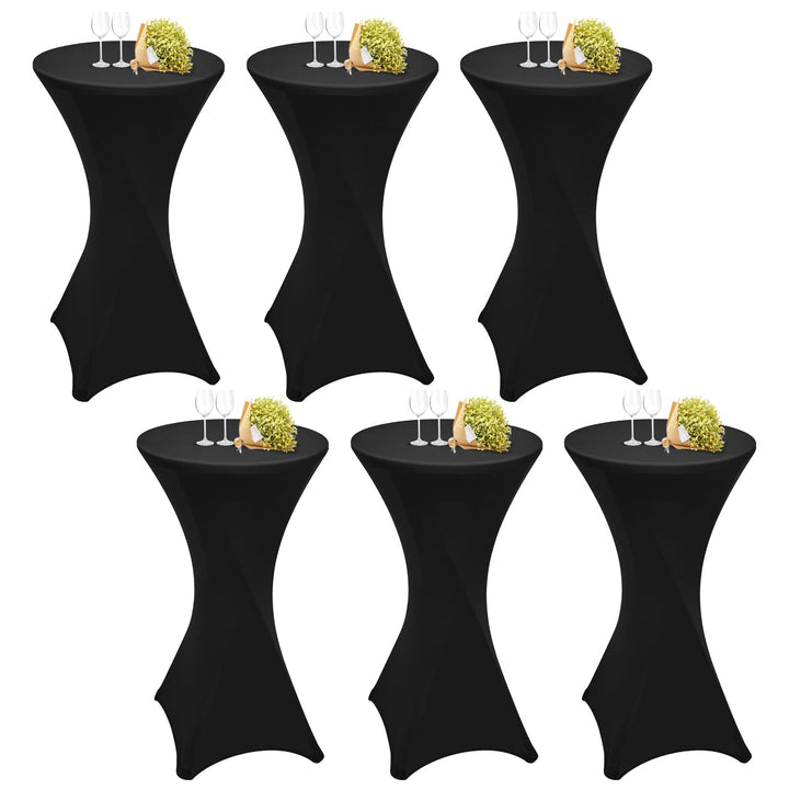 6 Stück Schwarz Stehtisch Hussen Stehtische, Stehtischhusse für Ø 60-65 cm Stehtische und Bistrotisc