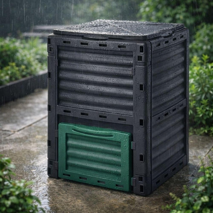 TERRE JARDIN - Gartenkomposter, 300 L - Kompostbehälter, 83 x 61 x 61 cm, aus Polypropylen - Premium