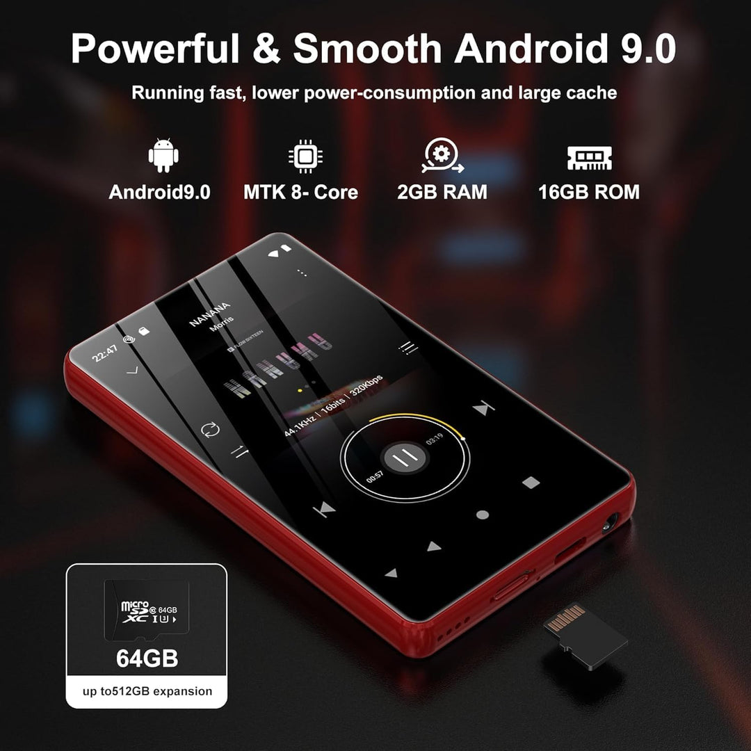 SWOFY 80GB MP3 Player with Bluetooth and WiFi, 4.0 Inch Touchscreen MP3 MP4 Player portablem Stereo,