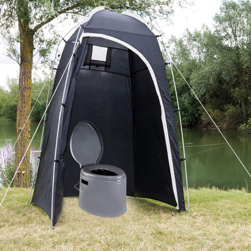 Mobile Campingtoilette mit herausnehmbaren Eimer - bis 120kg Sitzhöhe 37cm Camping Nottoilette Mobil